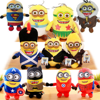 Despicable me 3 Minions with 3D eye / Avengers Plush Toys / Super Hero Super man , Batchman , Iron Man ,spiderman