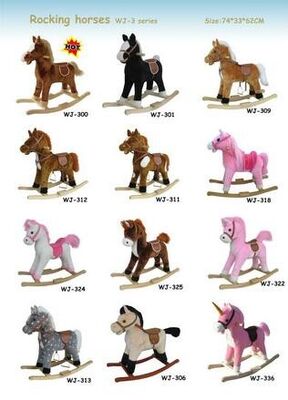 Plush Rocking Horse Collection Cute Baby Toys For Children Ride on Playing