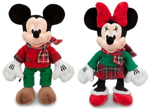 12 inch Disney Plush Toys Large Tartan Christmas Mickey Fashion