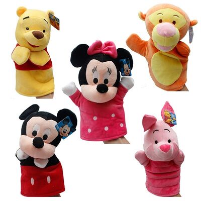 Winnie Pooh Tigger Stitch Eyore Plush Finger Puppets Yellow Pink Blue