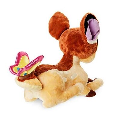 Bambi with Butterfly Medium Disney Store Soft Toys 25cm Size Brown Color