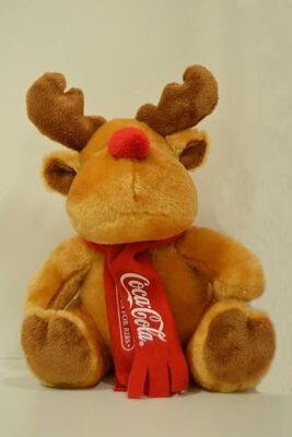 Promotional Moose Plush Toy Coca Cola Christmas Reindeer Stuffed Animal
