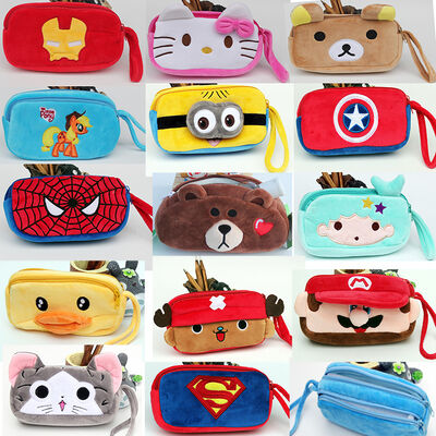 Blue Lovely Cartoon SuperMan Plush Pencil Case for Kids , Children