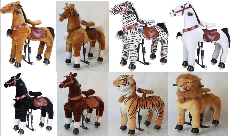 Lovely Amusement Park Equipment Mechanical Pony Kid Ridding On Walking Animal
