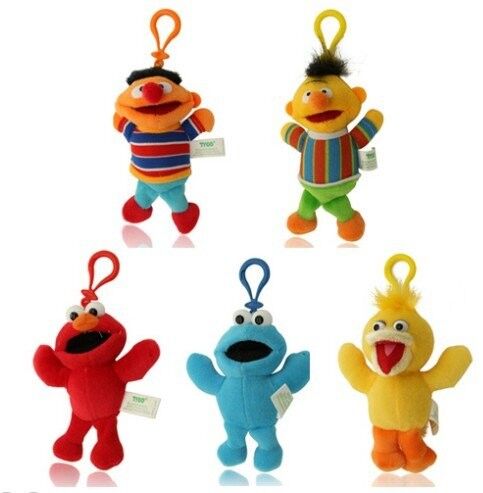 Cute Sesame Street Plush Keychain Stuffed Toys with Hook For Promotion Gifts