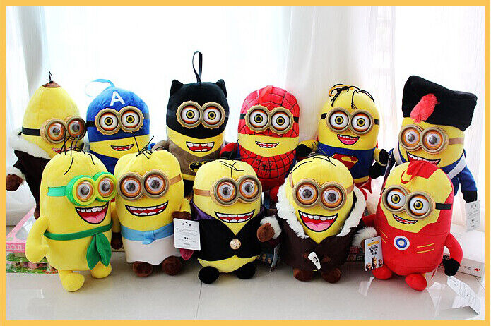 Despicable me 3 Minions with 3D eye / Avengers Plush Toys / Super Hero Super man , Batchman , Iron Man ,spiderman